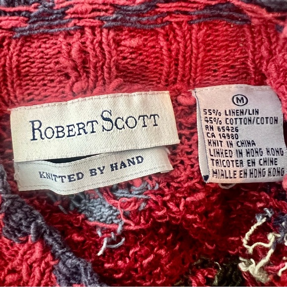 Robert Scott Knitted By Hand Pullover Open Knit Sweater - Picture 4 of 4